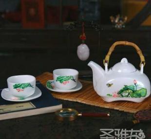 圣雅龍“意荷”精品手繪骨瓷茶具 家居生活中的藝術(shù)之選